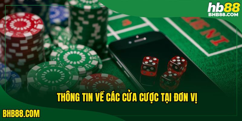 Thông tin về các cửa cược tại đơn vị